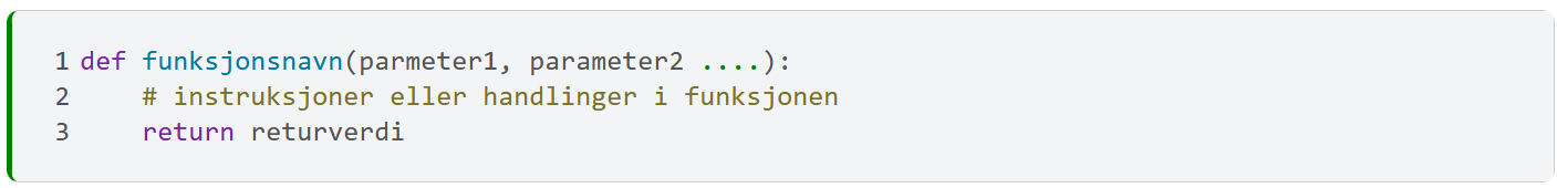funksjonsdefinisjon